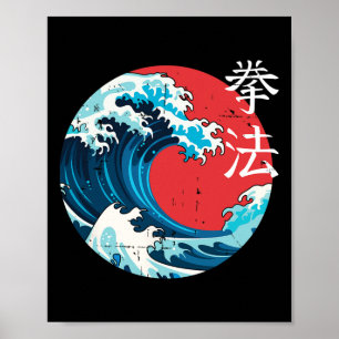 Ola japonesa retro kenipo karate arte marcial