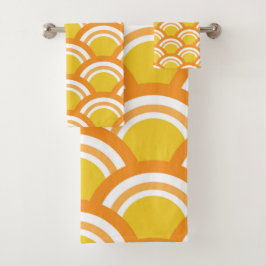 Ola Japonesa Seigaiha Patrón Amarillo Naranja