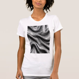 Ola Noir - Camiseta vertical de mosaico micro 3D