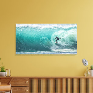 Ola, Surfista, Hermoso Paisaje Impresión en Lienzo