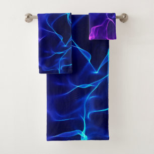 Olas abstractas elegantes - azul y púrpura-