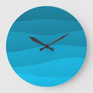 Olas azules Reloj de pared acrílico