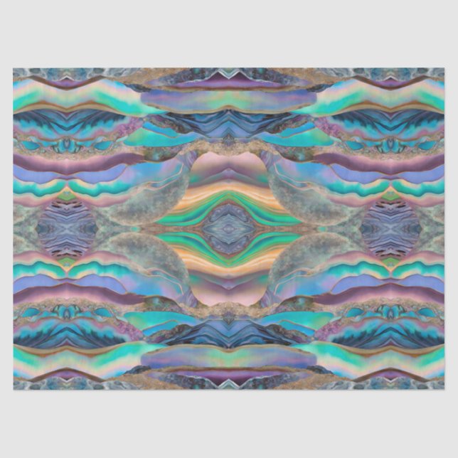 Olas de Abulón Arte con Papel de Seda para Decoupa (Anverso)