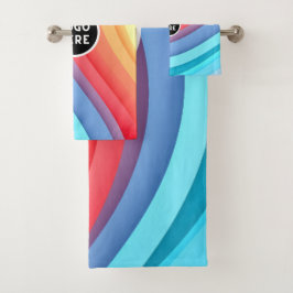 Olas de Arcoíris Abstracto Moderno con su Logotipo