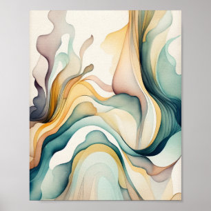 Olas de arte acuáticas abstractas. Movimiento de f