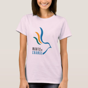 Olas de camiseta orgánica de la dama de cambio