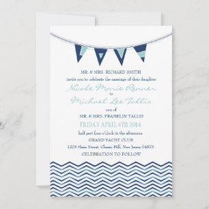 Olas de Chevron con invitación a pancarta de amor 
