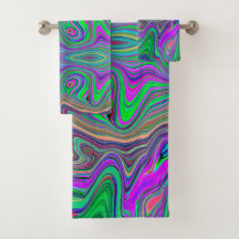 Olas de color trippy Lime Verde y Púrpura