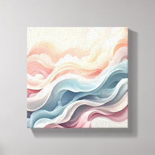 Olas de ensueño pastel: Arte abstracto de humo flu