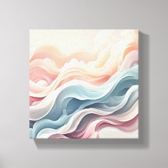 Olas de ensueño pastel: Arte abstracto de humo flu (Anverso)