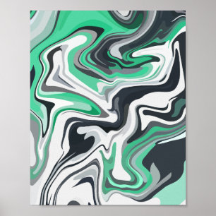 Olas de esmeralda en abstracto arte fluido