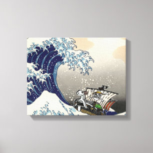 Olas de Hokusai Lienzo Envuelto Premium (Brillo)