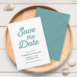 Olas de marea para guardar la tarjeta de fecha<br><div class="desc">Olas de Seafoam Save the Date La tarjeta tiene el patrón de olas de color verde marino en la parte posterior. Personalízalo reemplazando el texto del marcador de posición. Para obtener más opciones, como cambiar el tipo de letra y su tamaño/color o el espaciado entre letras, haga clic en el...</div>