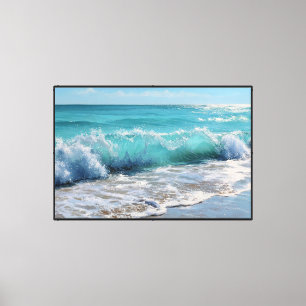Olas de Océano Turquesa en Arte Abstracto de Pared
