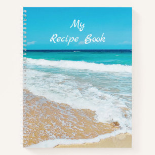 Olas de playa caribeñas en un libro de recetas de 