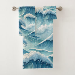 OLAS DEL OCÉANO AZUL VERDE CHOCANDO