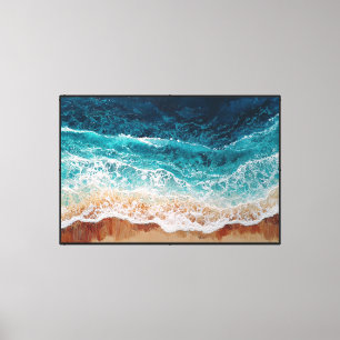 Olas del océano chocando en la orilla Arte abstrac