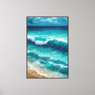 Olas del océano en arte abstracto de pared de cost