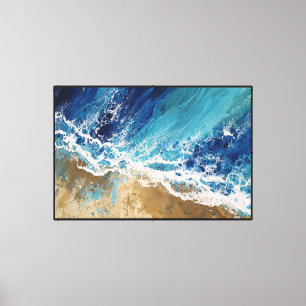 Olas dinámicas del océano en arte abstracto de par