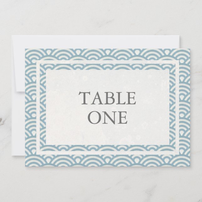 Olas Estilizadas Japonesas Seigha Número de Mesa G (Anverso)