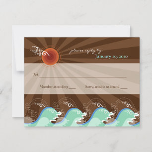Olas geniales y tarjeta de respuesta / RSVP de sol