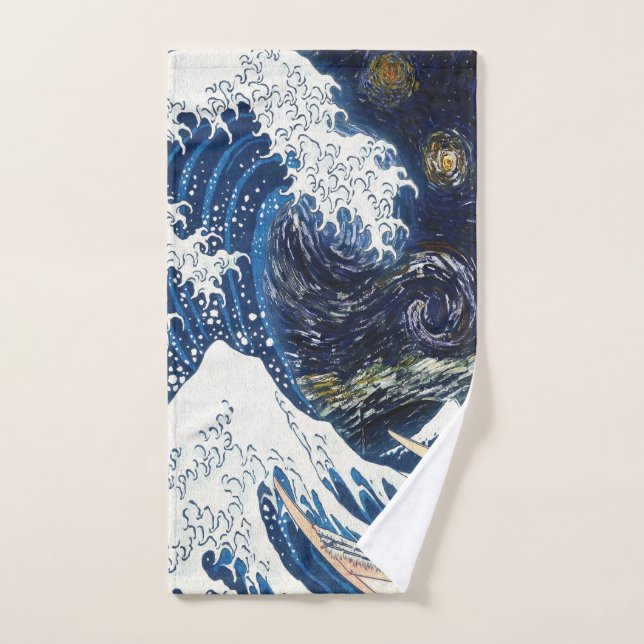 Olas Kanagawa, patrón de arte japonés (Toalla de mano)