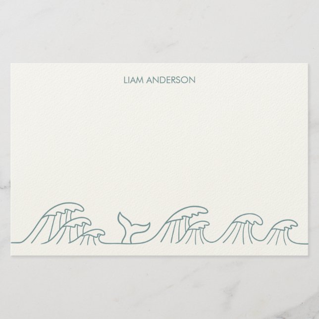 Olas oceánicas niños costeros papel estacionario (Anverso)