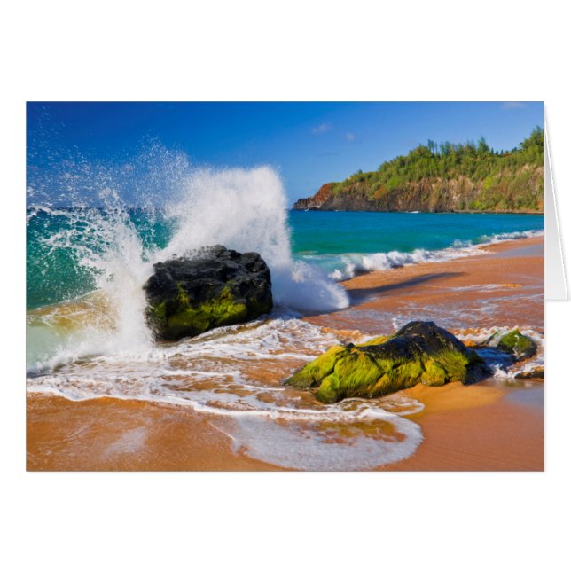 Olas rompen en la playa, Hawaii (Anverso (Horizontal))