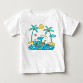 Olas y surf – Camiseta de bebé de dibujos animados