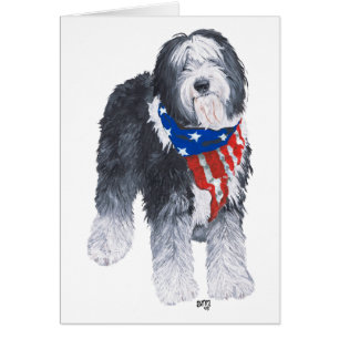 Old English Sheepdog Patriótico