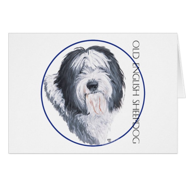 Old English Sheepdog Rondelle (Anverso (Horizontal))