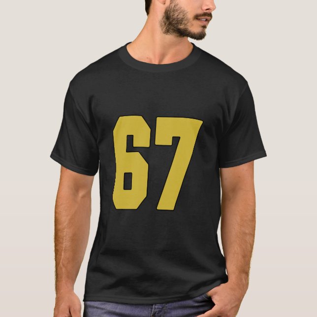Old Gold Black Number 67 Jersey Player Uniform #67 (Anverso)