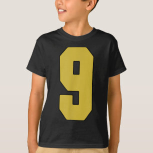 Old Gold Black Number 9 Jersey Player Uniforme #9