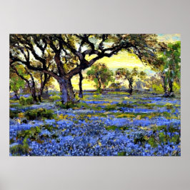 Old Live Oak Tree and Bluebonnets - Arte de Onderd