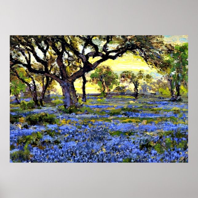 Old Live Oak Tree and Bluebonnets - Arte de Onderd (Frente)