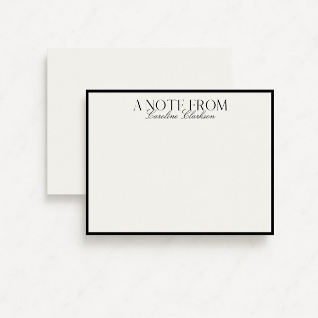 Old Money Black Border Moderno Tarjeta de nota de  (Subido por el creador)