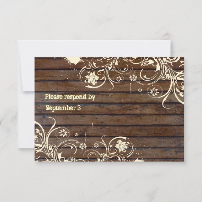 Old Wood Rsvp con sobres (Anverso)
