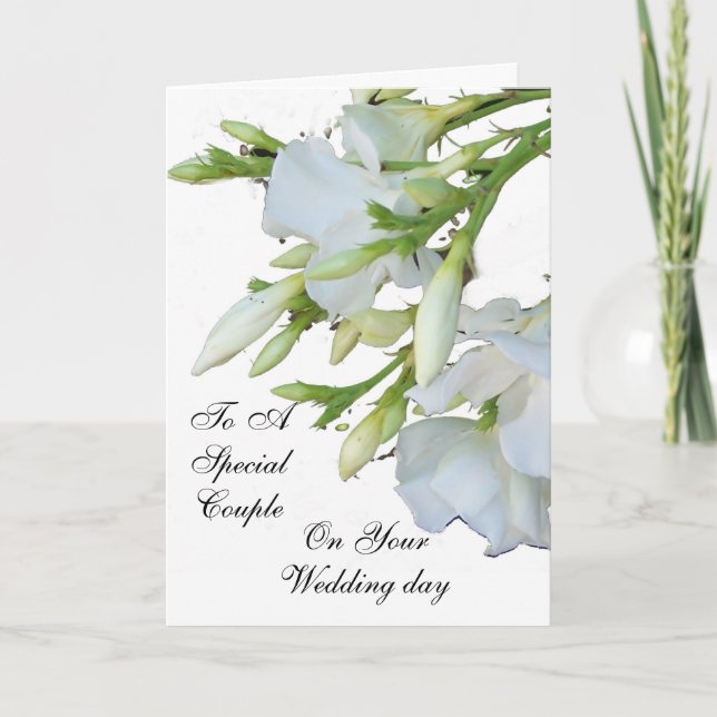 Oleander del blanco de la invitación de boda (Anverso)