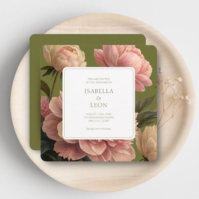 Oliva | Invitación a la boda de Rosas de época (Subido por el creador)