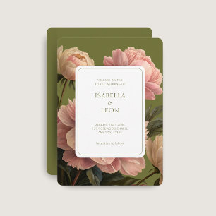 Oliva   Invitación a la boda de Rosas de época