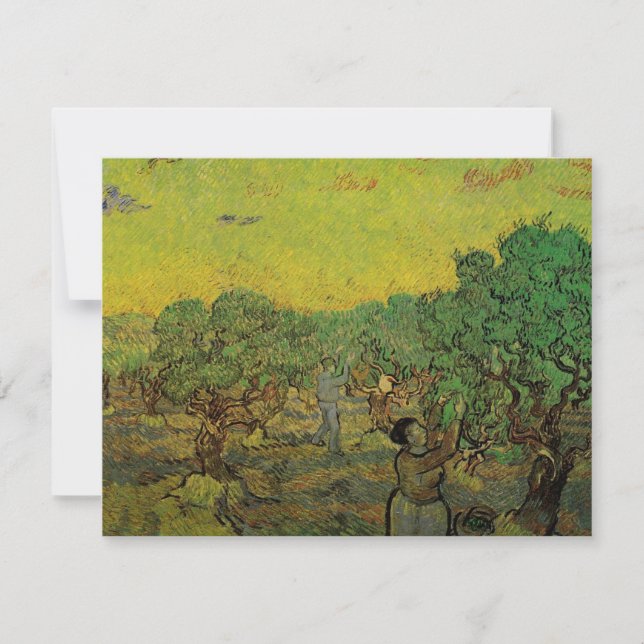 Olivar con figuras cosechando, Vincent van Gogh (Anverso)