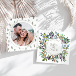 Olive branch Tuscan Save the Date (Invitación a la