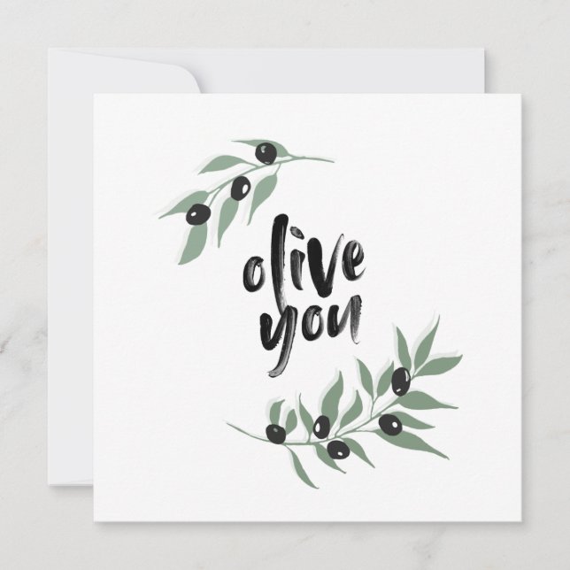 Olive branch wreath te amo | carta del olivo (Anverso)