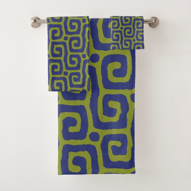 Olive Green &blue Abstract Pattern (In situ)