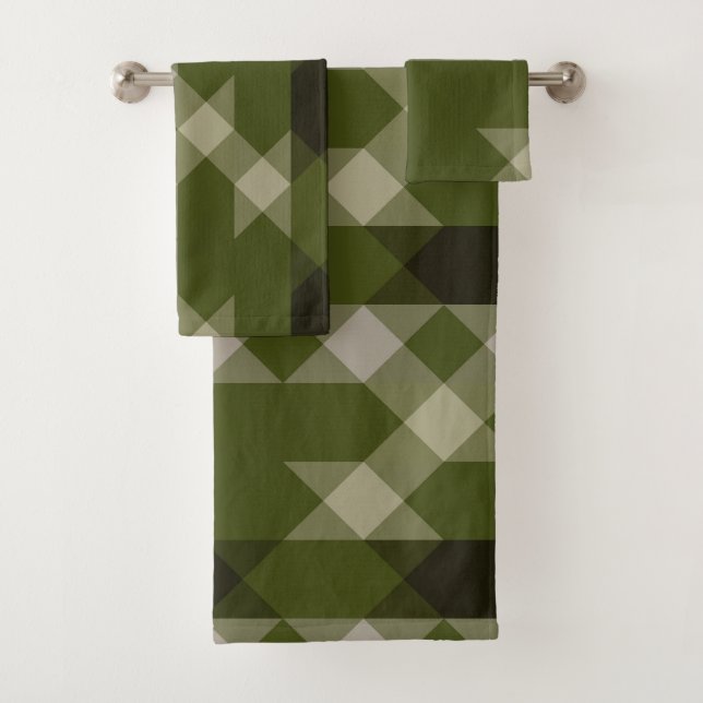 olive green geometric pattern (In situ)