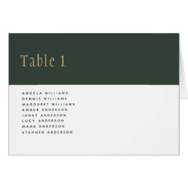 Olive Moss Green Gold Boda TABLE Número de nombres
