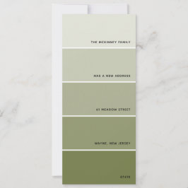 Olive Paint Swatch Nueva Invitación de direcciones