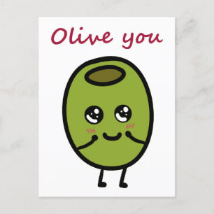 Olive pun postal para los amantes