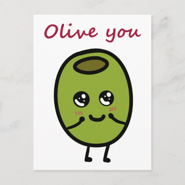 Olive pun postal para los amantes (Anverso)