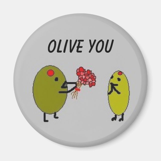OLIVE YOU - Olives in Love - imán (Frente)